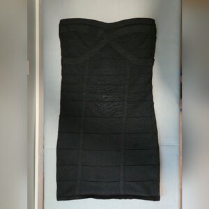 Say What? Black Strapless Mini/T-Shirt Sweater Dress Solid Zippered Size S